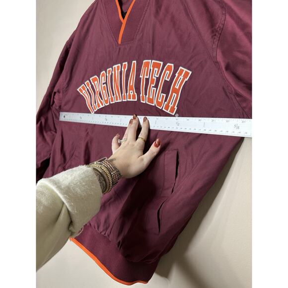 Virginia Tech Hokies Pullover Windbreaker Jacket Men's Size Medium Red Oak VTG - Picture 6 of 10